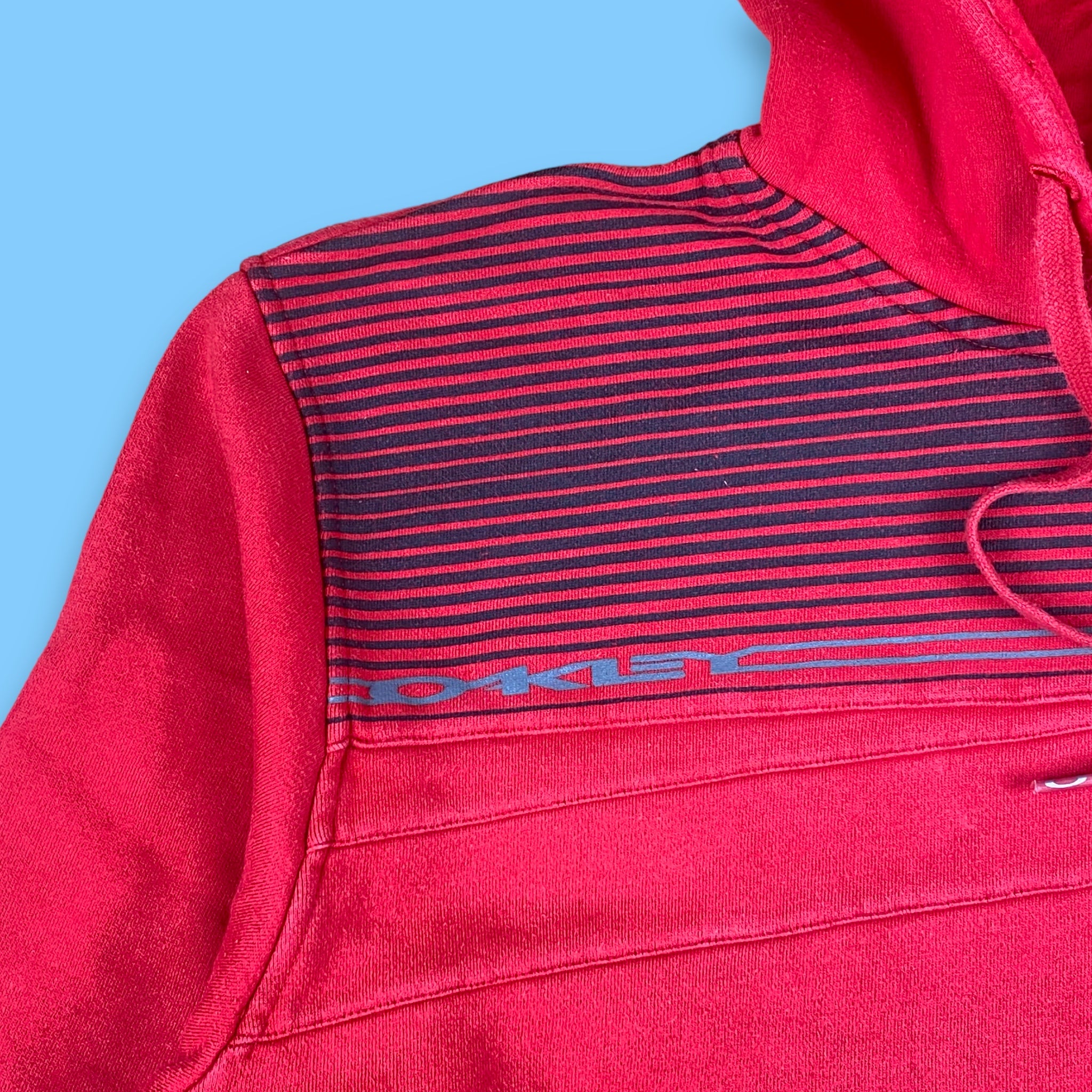 Vintage Oakley Striped Spellout Hoodie (M)